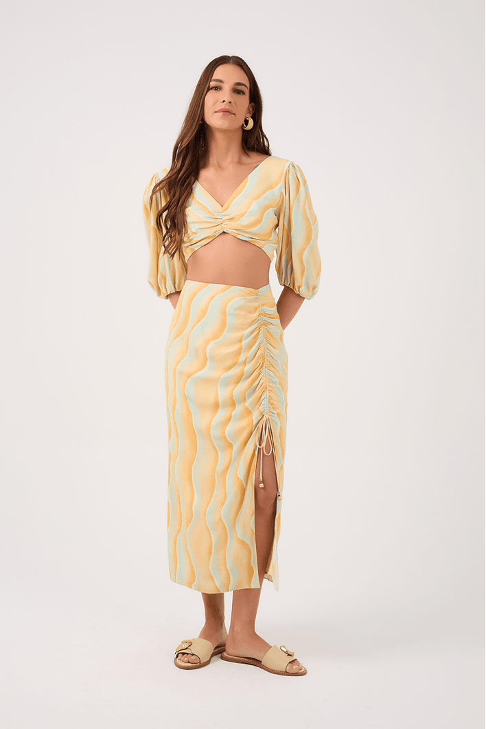 Blusa Decote V Estampa Lençois