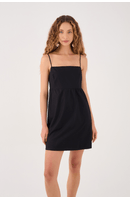 Vestido Curto Algodão Decote Reto
