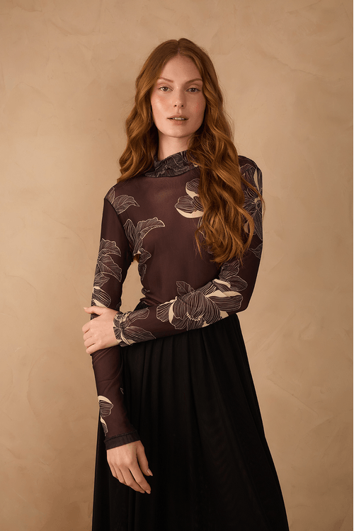 Blusa Segunda Pele Estampa Flora