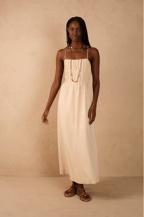 Vestido Linho Cropped Nervuras