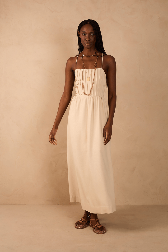 Vestido Linho Cropped Nervuras