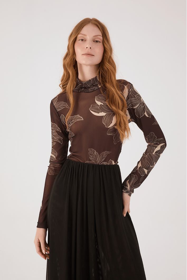 Blusa Segunda Pele Estampa Flora