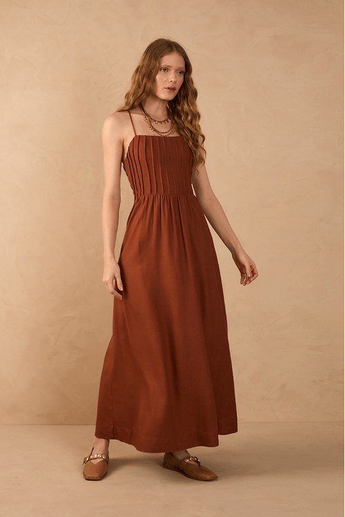 Vestido Linho Cropped Nervuras
