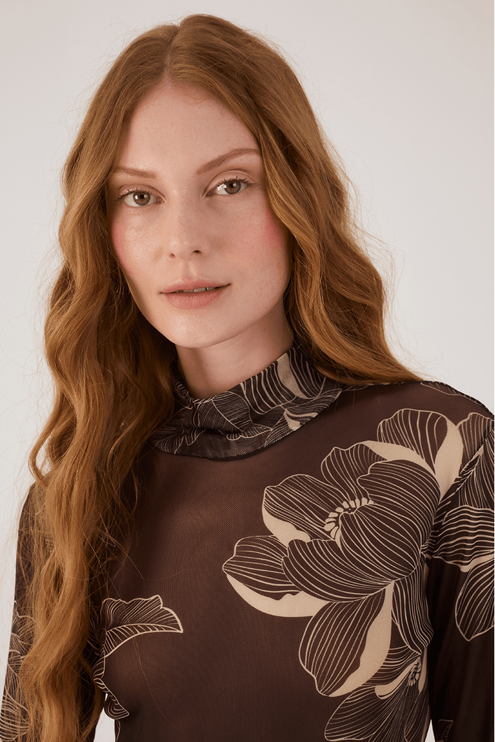 Blusa Segunda Pele Estampa Flora