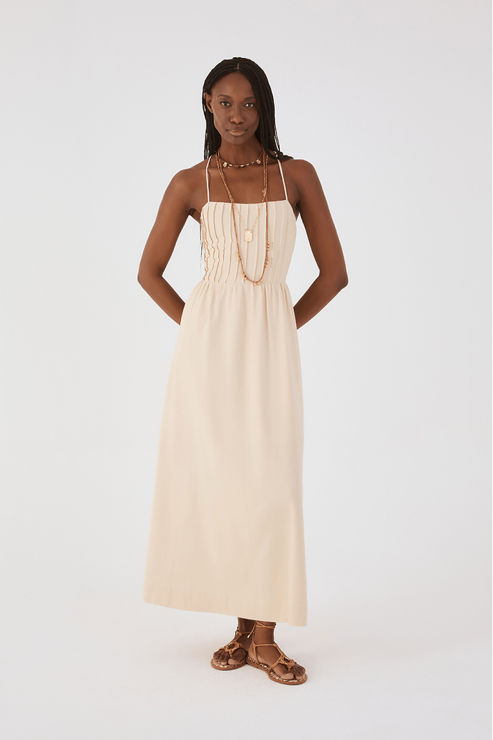 Vestido Linho Cropped Nervuras