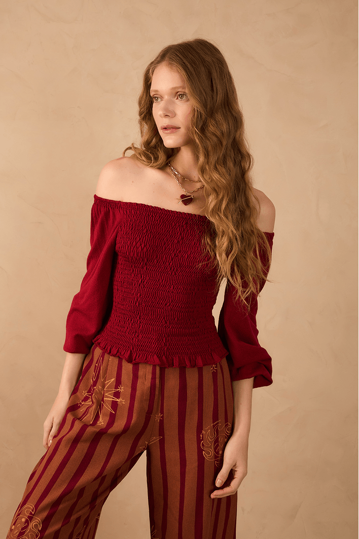 Blusa Tricot Lastex Manga