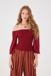 Blusa Tricot Lastex Manga