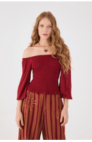 Blusa Tricot Lastex Manga