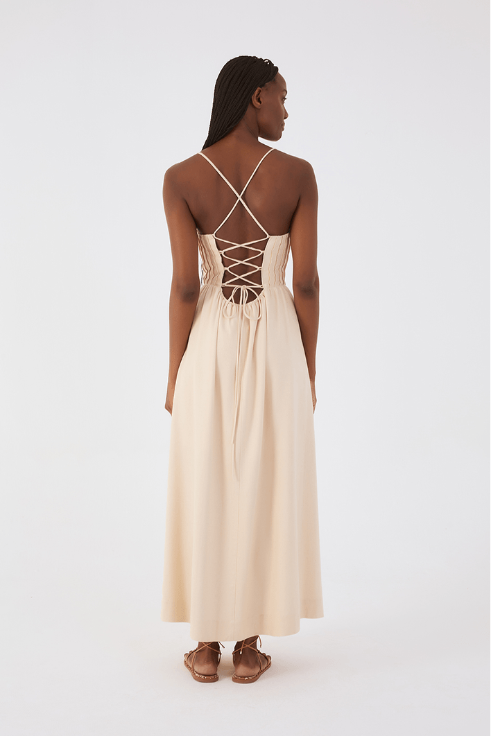 Vestido Linho Cropped Nervuras