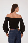 Blusa Tricot Lastex Manga