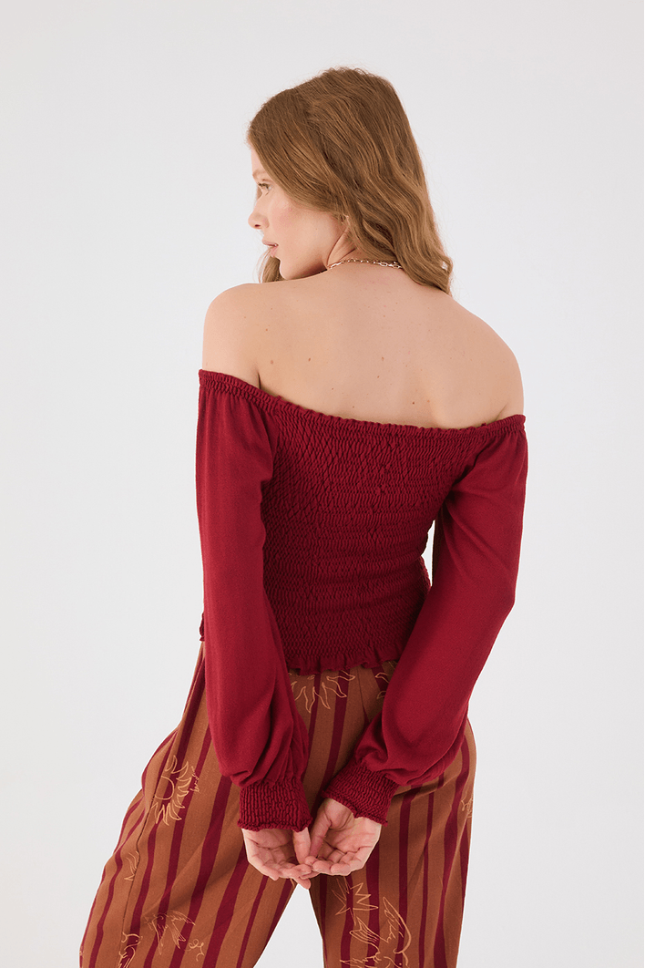 Blusa Tricot Lastex Manga