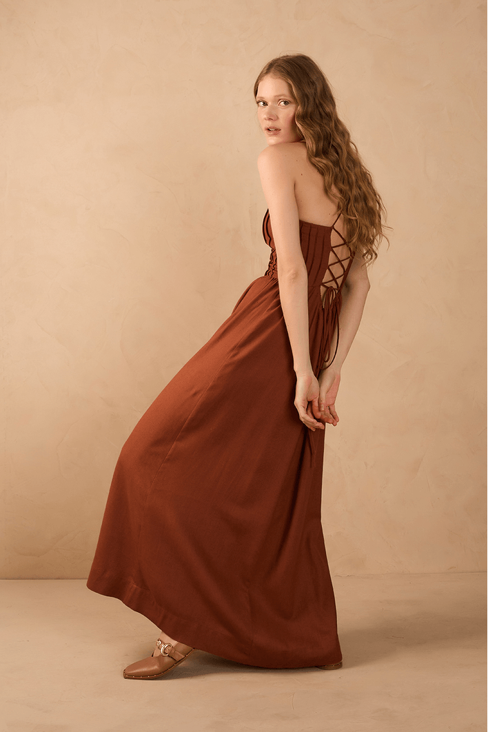 Vestido Linho Cropped Nervuras
