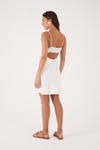 Vestido Curto Linho Busto Franzido