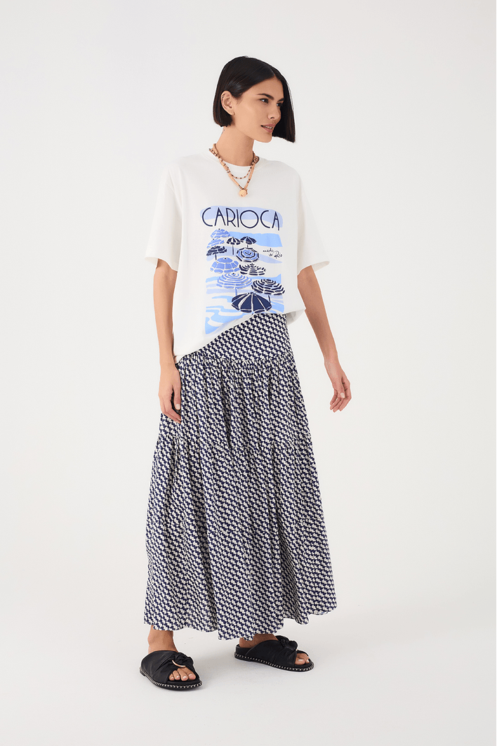 Saia Midi Estampa Gávea