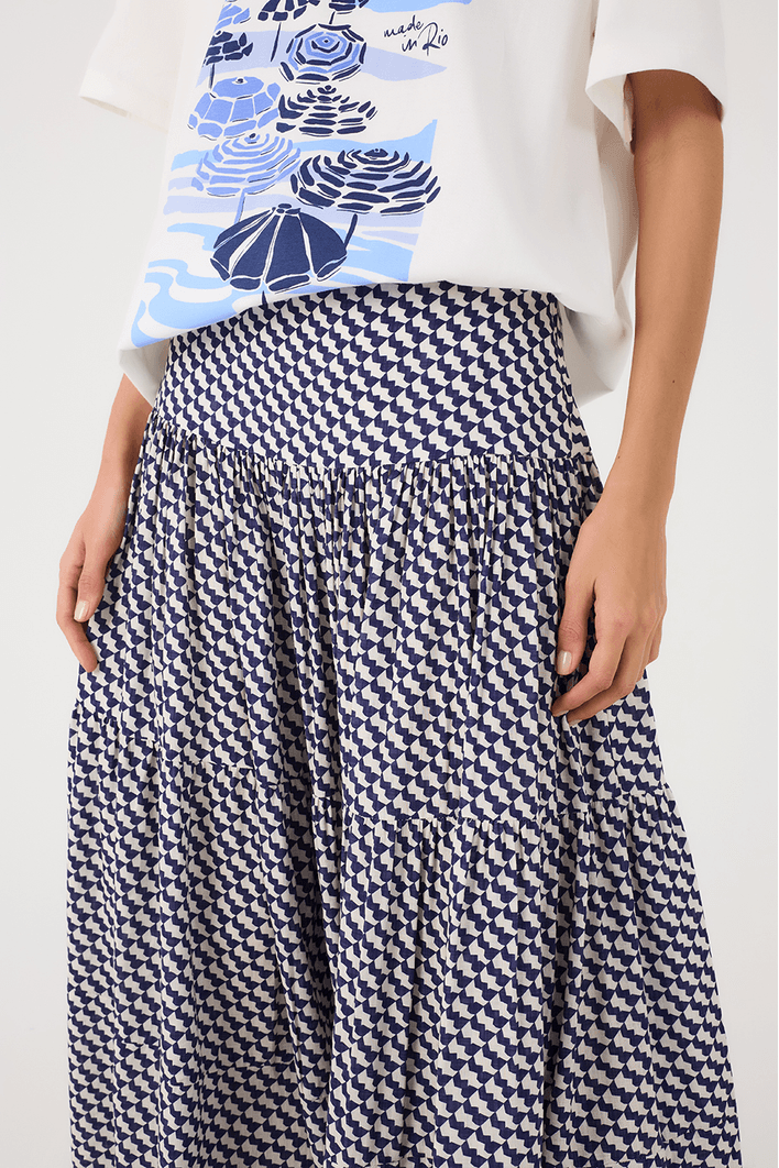 Saia Midi Estampa Gávea