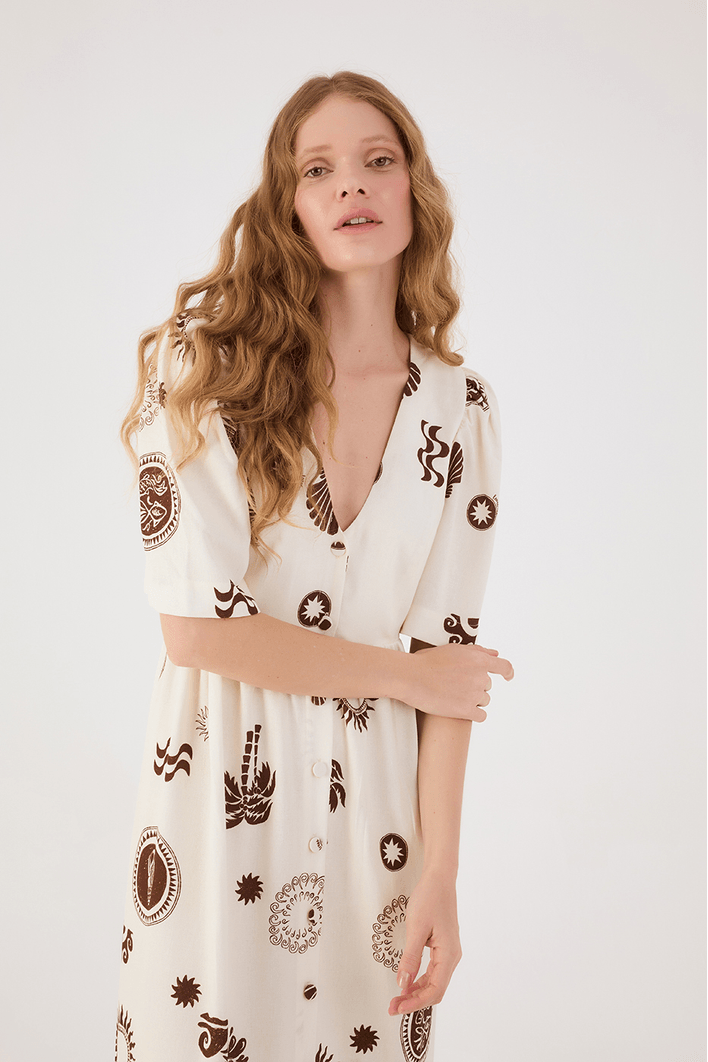 Vestido Midi Estampa Sol Rio
