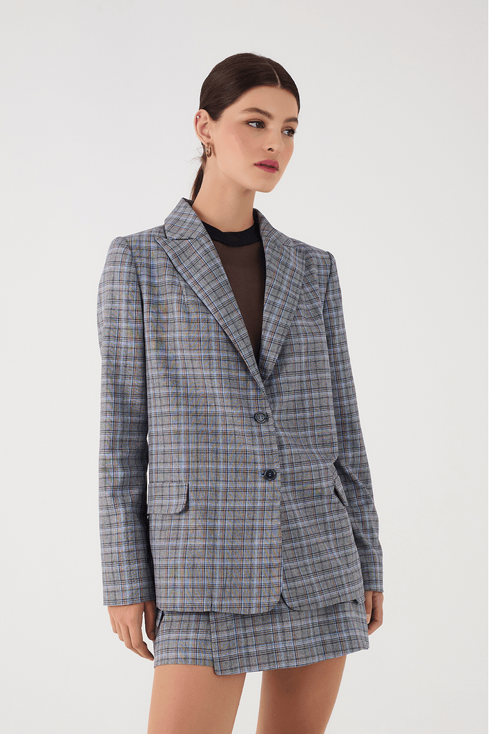 Blazer Oversized Alfaiataria Xadrez