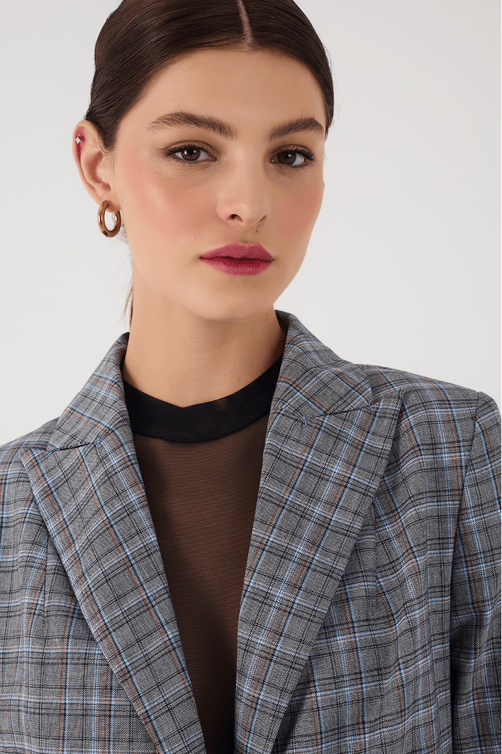 Blazer Oversized Alfaiataria Xadrez