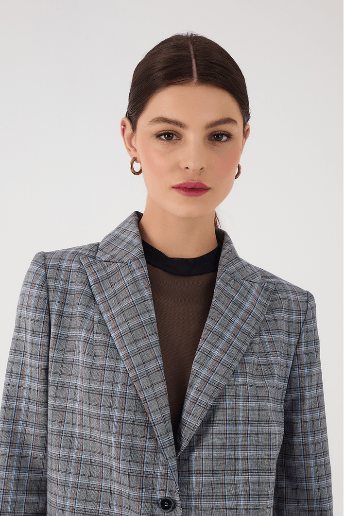 Blazer Oversized Alfaiataria Xadrez