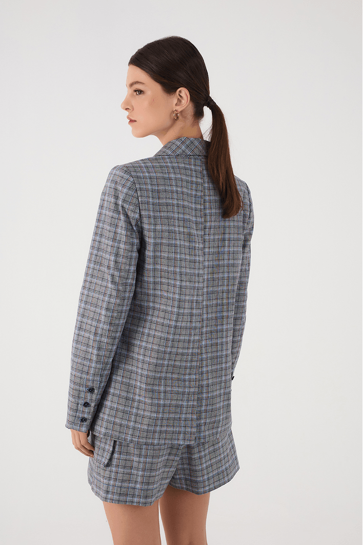 Blazer Oversized Alfaiataria Xadrez