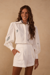 Camisa Algodão Bordado Begônia