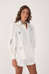 Camisa Algodão Bordado Begônia
