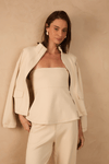 Blusa Strapless Alfaiataria