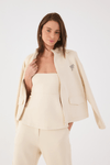 Blusa Strapless Alfaiataria