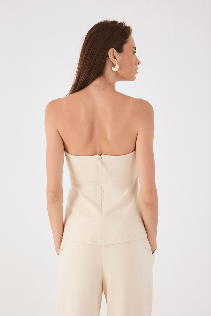 Blusa Strapless Alfaiataria