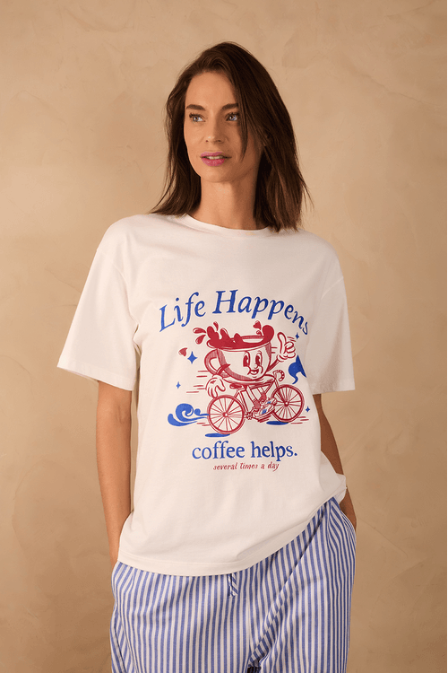 T-shirt Silk Life Happens Maria Chady