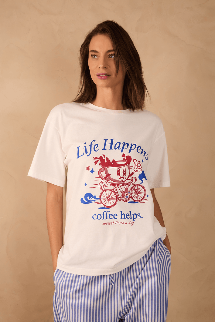 T-shirt Silk Life Happens Maria Chady
