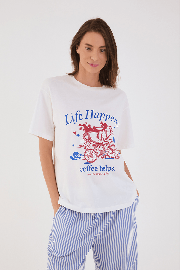 T-shirt Silk Life Happens Maria Chady