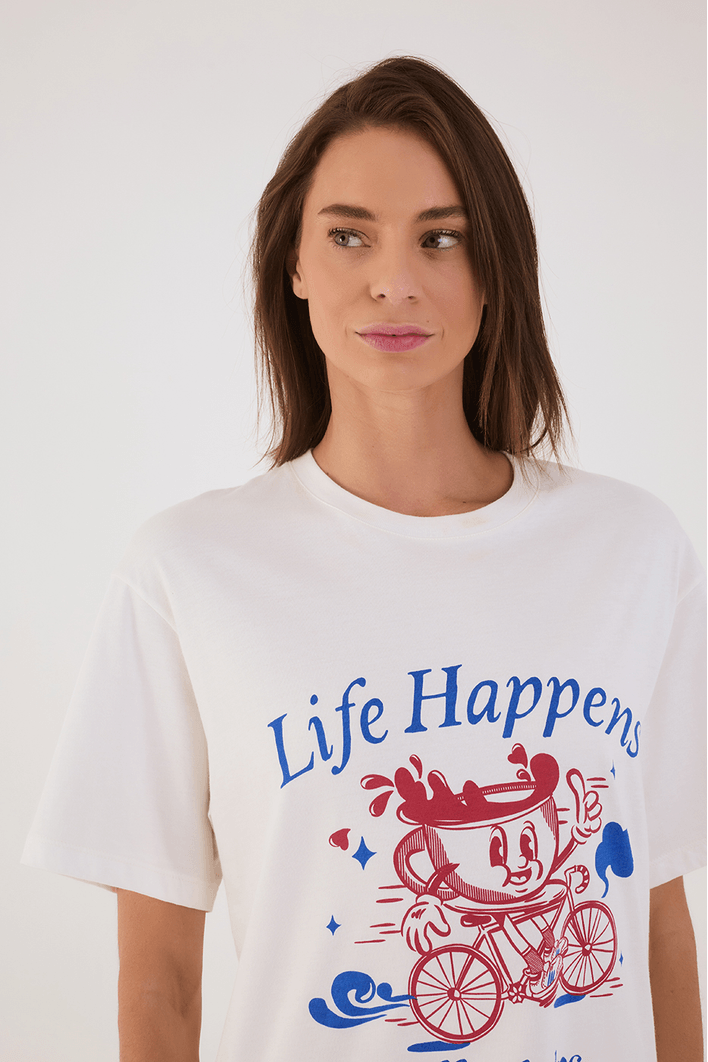 T-shirt Silk Life Happens Maria Chady