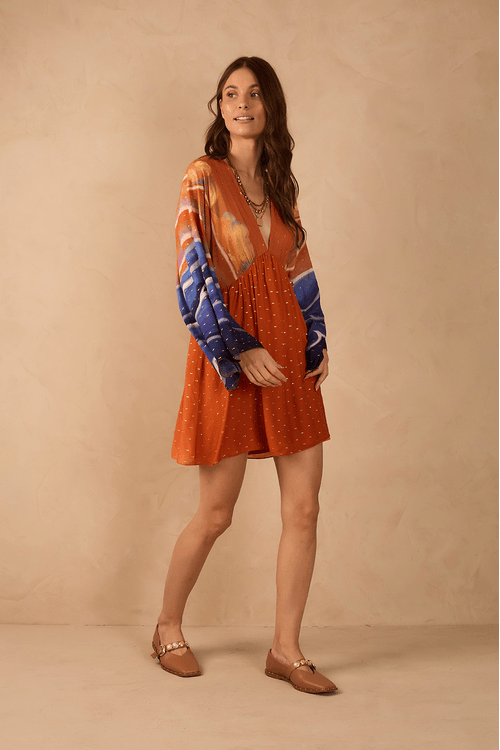 Vestido Lurex Estampa Maré Alta