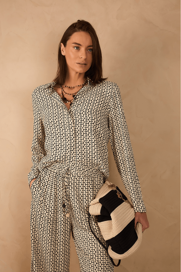 Camisa Crepe Estampa Ipanema