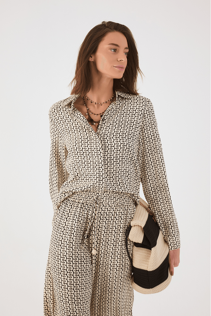 Camisa Crepe Estampa Ipanema