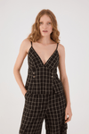 Blusa Linho Xadrez Botões