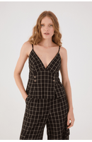 Blusa Linho Xadrez Botões