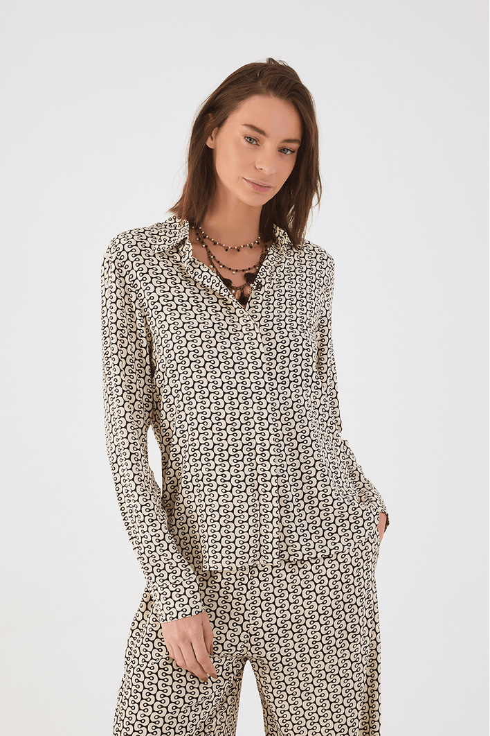 Camisa Crepe Estampa Ipanema