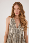 Vestido Longo Crepe Estampa Ipanema
