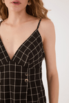 Blusa Linho Xadrez Botões