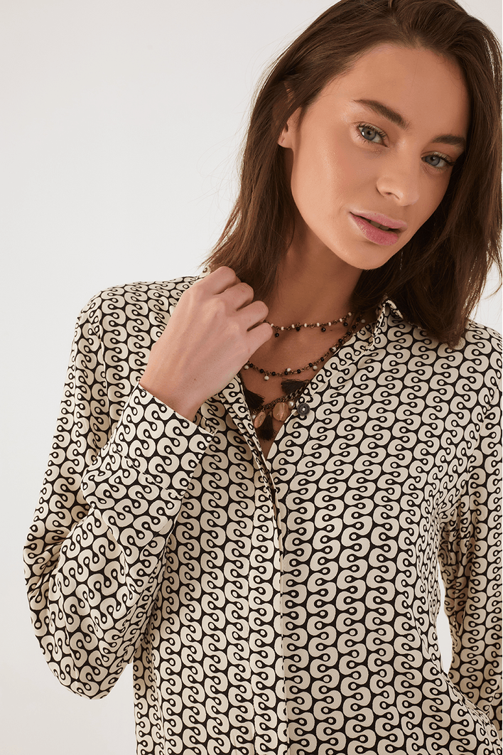 Camisa Crepe Estampa Ipanema