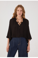 Camisa Crepe Decote Tesoura