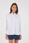 Camisa Algodão Pregas Manga