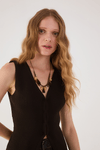 Blusa Tricot Colete Alongado