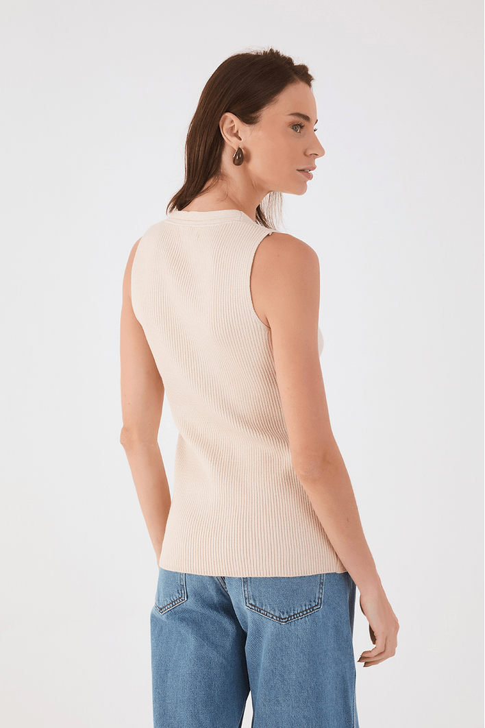 Blusa Tricot Colete Alongado