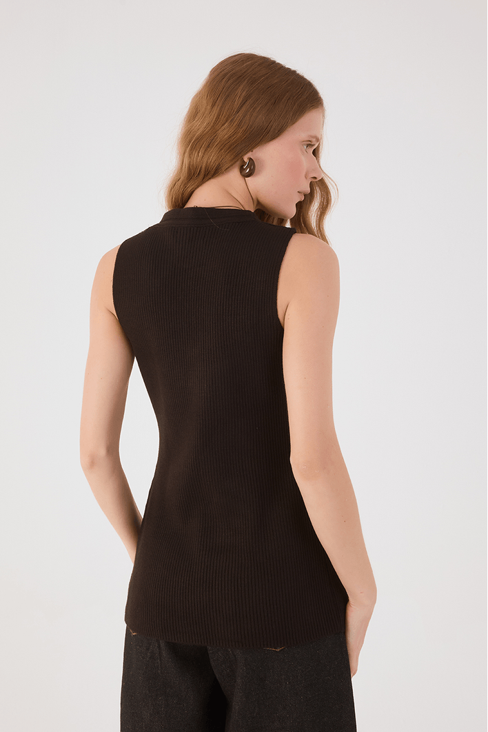 Blusa Tricot Colete Alongado