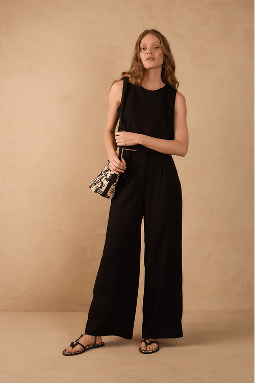Calça Linho Pregas