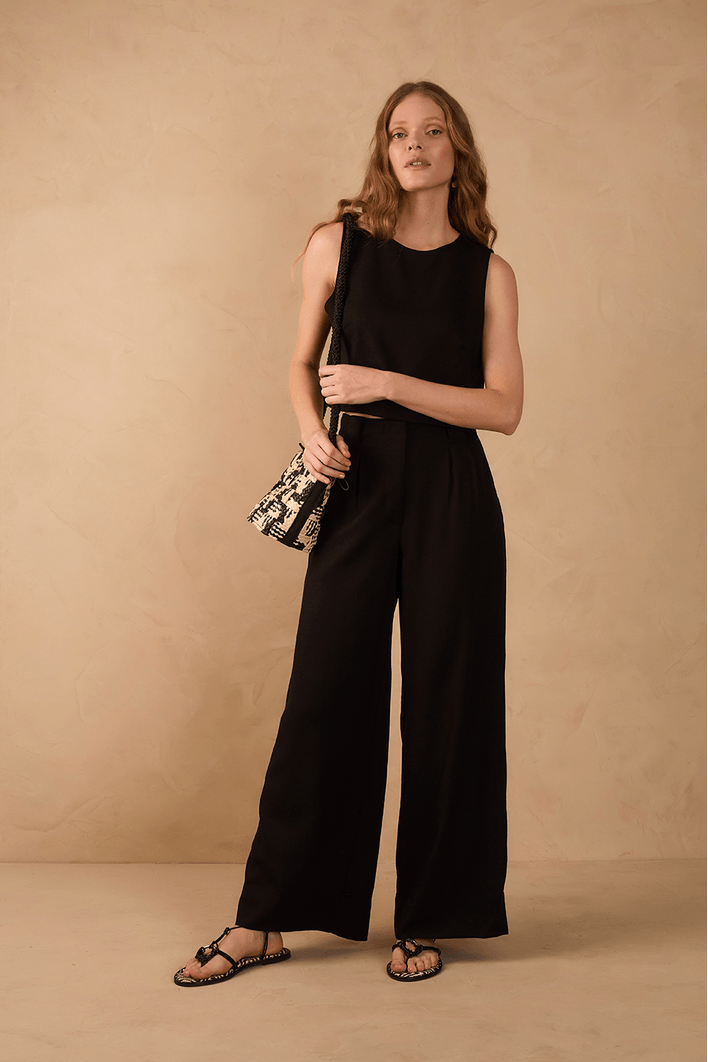 Calça Linho Pregas