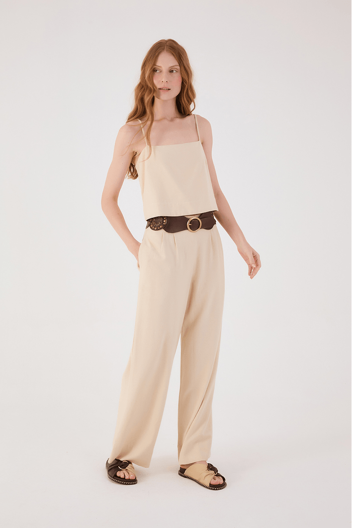 Calça Linho Pregas